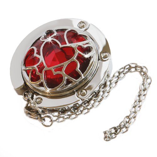 Valentine Red Cosmic Hearts Foldable Purse Hanger with FREE Gift Box by Small Goby.com