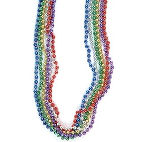  Assorted Metallic Bead Necklaces (1 dz)