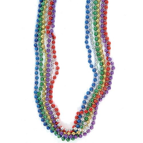 Assorted Metallic Bead Necklaces (1 dz)