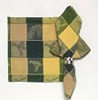 Durable Hand Woven Jacquard 100% Cotton Pine Cone Green Napkins 22x22 Inches Set of 12