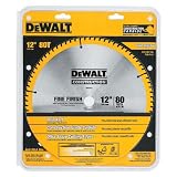 DEWALT DW3128  Series 20 12-Inch 80 Tooth ATB Thin Kerf Crosscutting Miter Saw Blade with 1-Inch Arbor