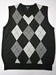 Argyle Sweater Vest - Charcoal Gray : Medium