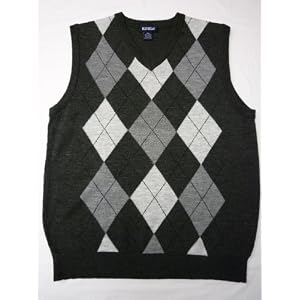 Argyle Sweater Vest - Charcoal Gray : Medium