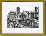 Gold Framed/Matted Print 17x23, Fifth Avenue and the New York Public Library, 1911