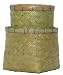 Natural Hand Woven Split Bamboo Nested Baskets Set of Two - Large=11"D - 8"H