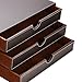 HOMETEK Multi-functional 3 Drawer Leather Desk Organizer File Cabinet Office Supplies Desktop Storage Jewelry Organizer Box with Drawer (Brown)