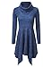 NINEXIS Women's Heathered Cowl Neck Handkerchief Hem Dress (S-3XL / 10 Colors)