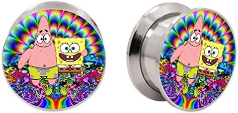 bOdfx Exclusive Ear Stretching Plugs. 1 Pair. Acidbob &amp; Patrip Ear Gauges (1" Stainless)