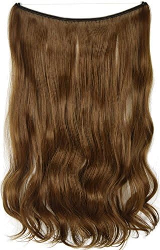 TOPPERTY 100g 22" Wavy Mircale Wire Stretchable Hair Extensions Synthetic Hair #27 Medium Golden Brown