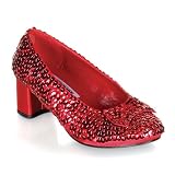 High Heel 2 Inch WIDE WIDTH Womens Shoes Sexy Dorothy Costume Ruby Slippers Red Sequins