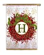 Monogram Holiday Wreath Regular Size Flag H