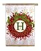 Monogram Holiday Wreath Regular Size Flag H