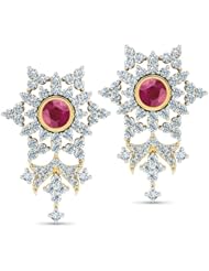 Diamond (1.01 Ct, IJ-SI), 18 Kt Yellow Gold Brilliance Stud Earrings