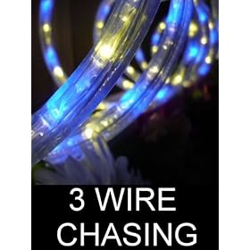 10Ft Rope Lights; 3wires neon blue and warm white chasing LED Rope Light Kit; Christmas... by DiodeArt