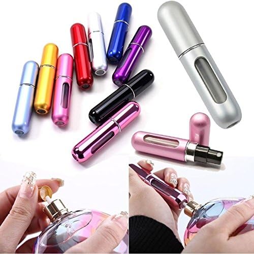 HOt Randomly color Mini Empty Refillable Perfume Atomizer Bottle Travel Scent Pump Portable Spray Case 5ml Alloy
