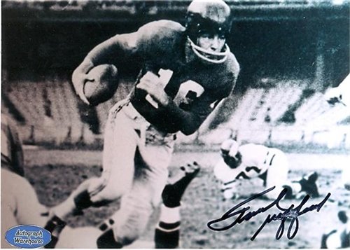 Frank Gifford Autographed/Hand Signed 8x10 Photo (New York Giants B&W Game Action)