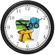 Gymnastic Equipment or Apparatus Montage - Rings, Pommel Horse, Parallel Bars Gymnastics Theme Wall Clock by WatchBuddy Timepieces (Slate Blue Frame)