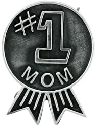 Sterling Silver #1 MOM Brooch Pin, 1 3/16 inch wide