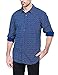 Bentibo Mens Navy Casual Pattern Printed Long Sleeve Button Down Cotton Dress Shirts