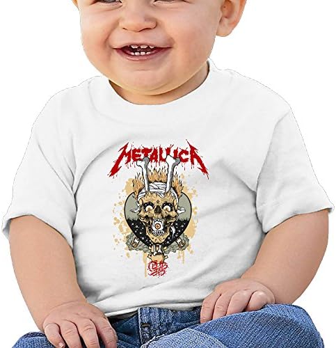 Huma Metalica Band Skull Kid Comfortable Tee White 24 Months