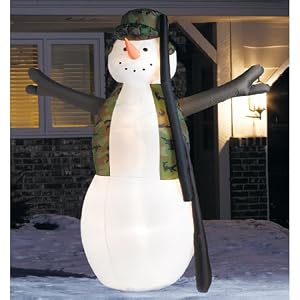 Rare - 8 Ft. Christmas Airblown Inflatable - Hunting Snowman