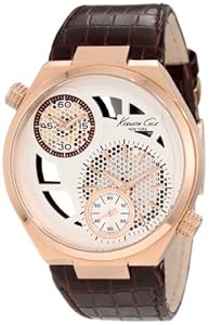 Kenneth Cole New York Men KC1715 Analog Dual Time Silver Dial Watch