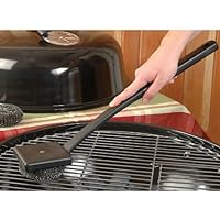 Charcoal Companion Double Head Scrubber Grill Brush with Refills, short handle