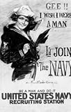 U.S. Navy (I'd Join the Navy, B&W) Art Poster Print - 19x13