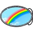 Austrian Crystal Oval Rainbow Belt Buckle
