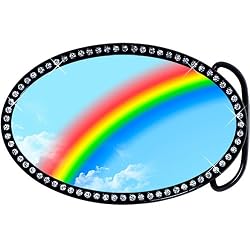 Austrian Crystal Oval Rainbow Belt Buckle