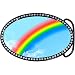 Austrian Crystal Oval Rainbow Belt Buckle