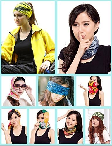 Magic Headband [ Skull Mask ] - 2 Pack Multifunctional Seamless Headwear as Headband,Bandana, Mask, Sweatband,Hairband, wristband,Scarf and More