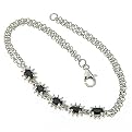 Sterling Silver Lady Di Sapphire and Diamond Bracelet
