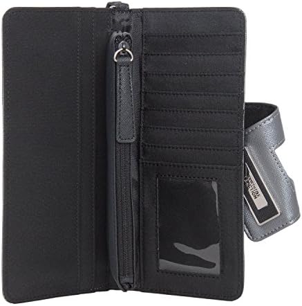 Kenneth Cole Reaction Women's Distressed Tab Clutch Wristlet Wallet (DELFT BLUE/BLACK)