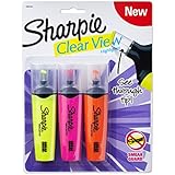 Sharpie Clear View Highlighter, Chisel Tip, 3-Pack, Assorted Colors