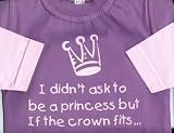 'I didn't ask to be a princess but if the crown fits' heather/pale pink 6-12 months double layer tee t-shirt