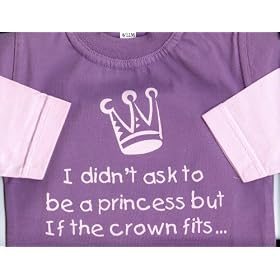 Double layer tee 'I didn't ask to be a princess but if the crown fits' heather/pale pink 6-12 months