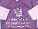 Double layer tee 'I didn't ask to be a princess but if the crown fits' heather/pale pink 6-12 months