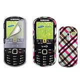 Samsung Restore M570 Combo Hot Pink Plaid Protective Case Faceplate Cover + ....