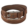 Brown Kale Wensen Imprinted Wide Belt with Stitched Edge