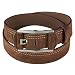 Brown Kale Wensen Imprinted Wide Belt with Stitched Edge