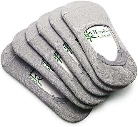 Low Cut No Show Socks For Men (Large), Bamboo Fiber w/ HeelHug Technology (Pack of 6)...