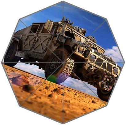 Generic Easy Carry With Auto Foldable Rainy / Sunny Gifts Totes Compact Umbrella - Hummer Runnning On The Desert