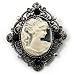 Classic Cameo Brooch (Antique Silver)