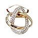 maikun Round Rhinestone Brooch Scarf Ring Gift for Valentine's Day