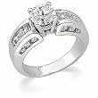 14K White Gold Diamond Engagement Ring - 1.75 Ct.