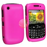 Snap-on Rubber Coated Case for Blackberry Curve 8520 / 8530, Hot Pink