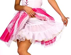 Adult Short White Crinoline with Gold Trim - Womens Std.