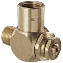 Parker 032510500 3251 Series Brass Right Angle Flow Control Valves, 1/2" NPT Male x Female, 125 psi