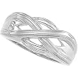 14K White Gold Woven Design Fashion Ring